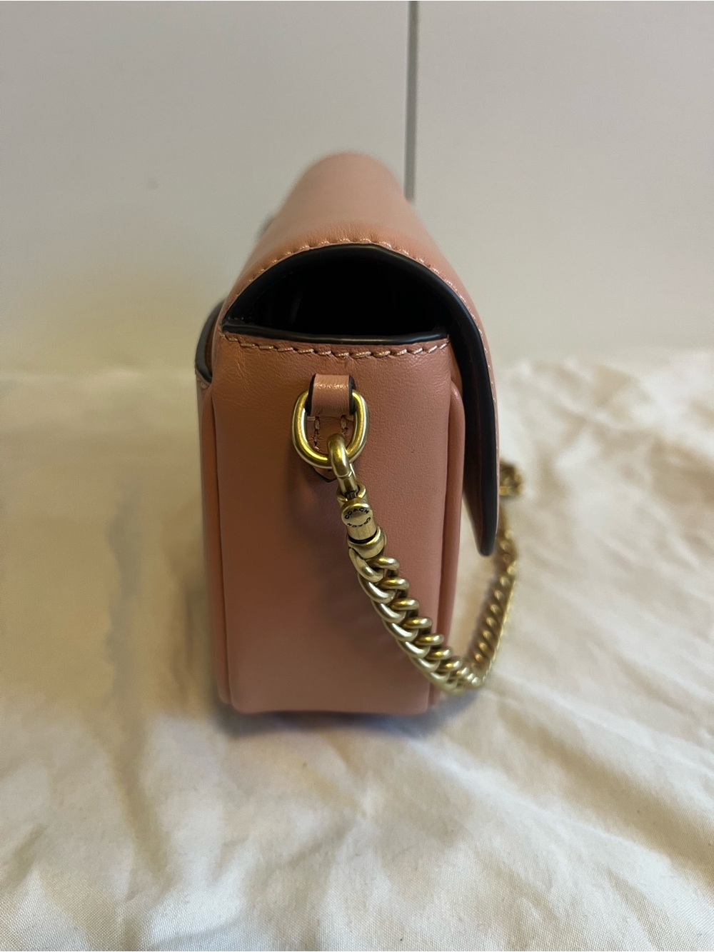 Coach Brook Flap Chain Bag 
Peach/Brass - Picture 6 of 12